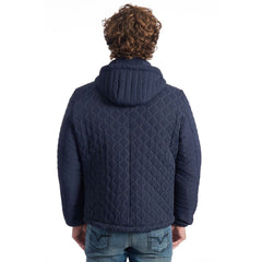 Roberto Pepe Luxe Blauwe Gewatteerde Herenjas van Polyamide