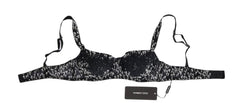 Dolce & Gabbana Schwarzer Seiden-BH mit weißer Spitze und Stretchanteil