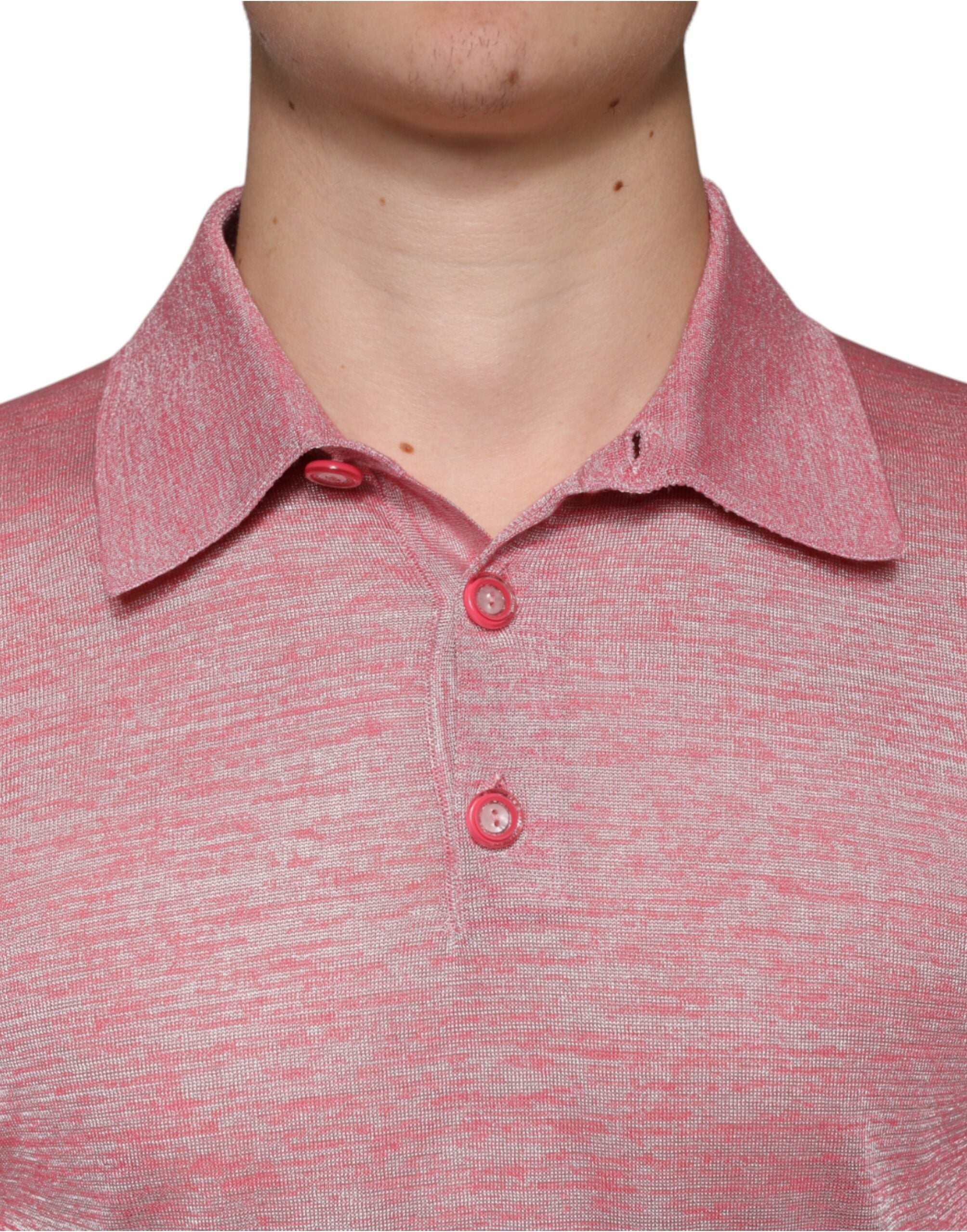 Dolce & Gabbana Rosa Polyester Langarm Herren Poloshirt