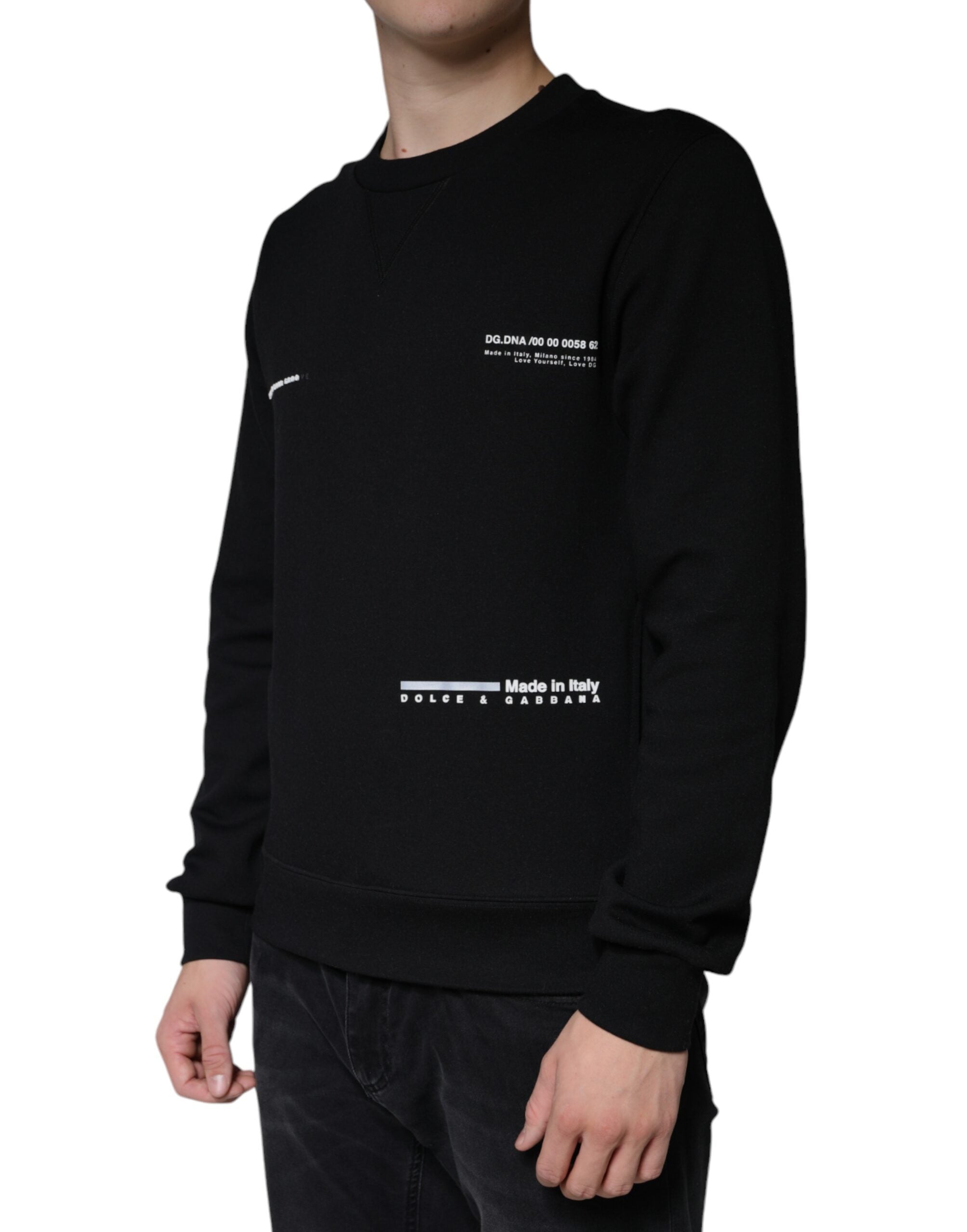Dolce & Gabbana Schwarzes Crewneck-Sweatshirt mit Logo-Print