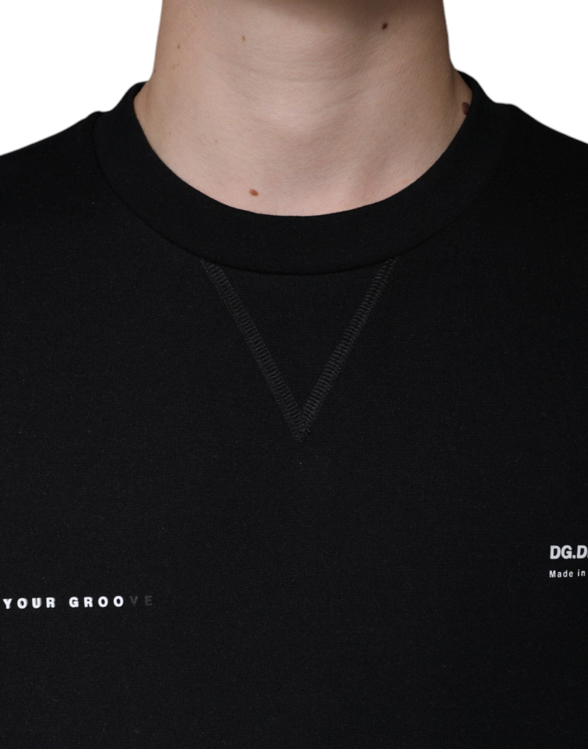 Dolce & Gabbana Schwarzes Crewneck-Sweatshirt mit Logo-Print