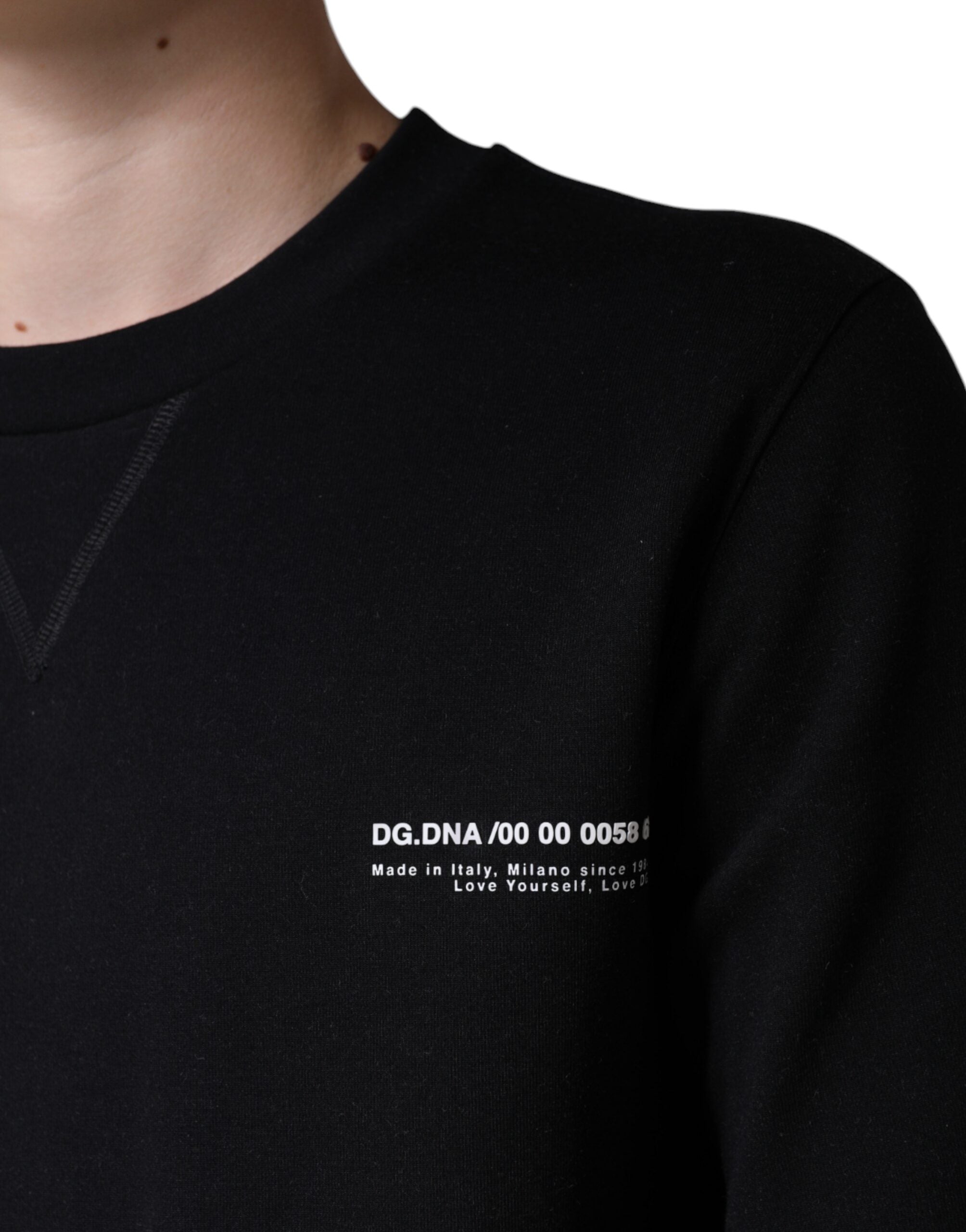Dolce & Gabbana Schwarzes Crewneck-Sweatshirt mit Logo-Print