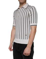 Dolce &amp; Gabbana – Poloshirt mit kurzen Ärmeln und weißen und schwarzen Streifen