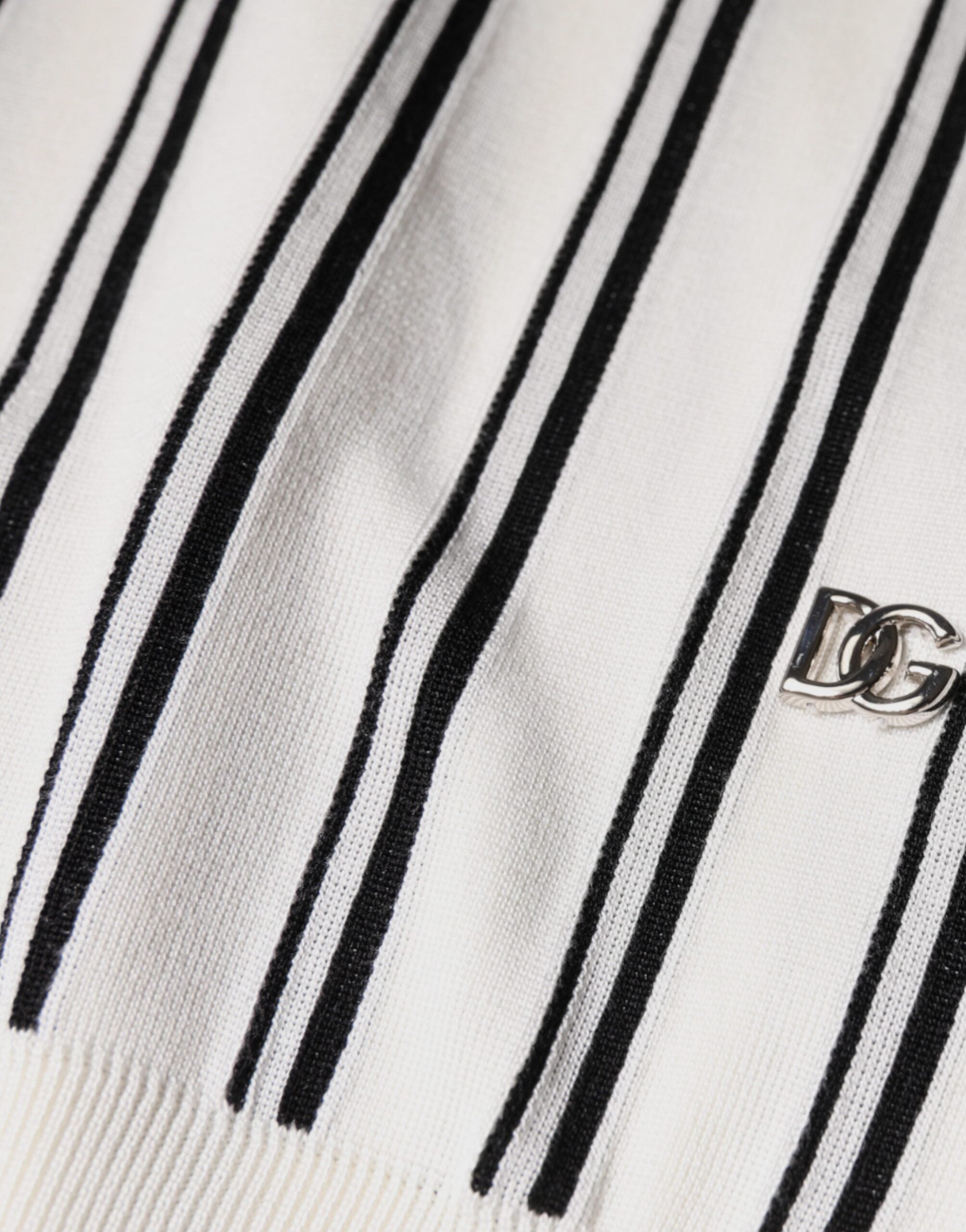 Dolce &amp; Gabbana – Poloshirt mit kurzen Ärmeln und weißen und schwarzen Streifen