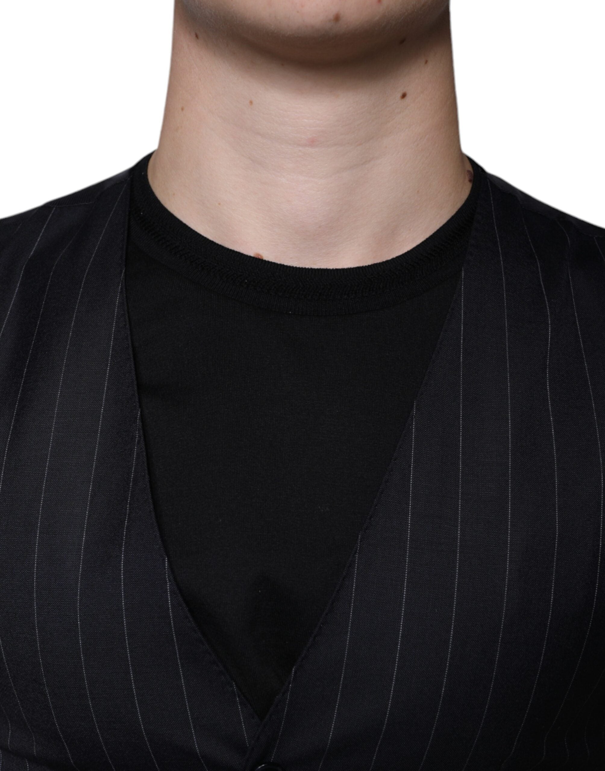 Dolce & Gabbana Schwarze Lederwestenkleid Festliche Weste