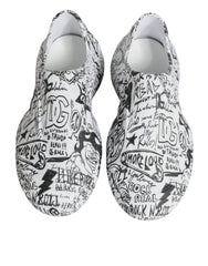 Dolce & Gabbana Wit Zwart Graffiti Daymaster Sneakers Schoenen