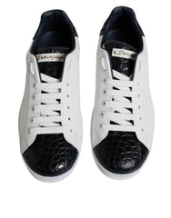 Dolce & Gabbana Witte Leren Logo Portofino Sneaker Schoenen