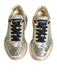 Dolce & Gabbana Gouden Pailletten Iriserende Daymaster Sneakers Schoenen