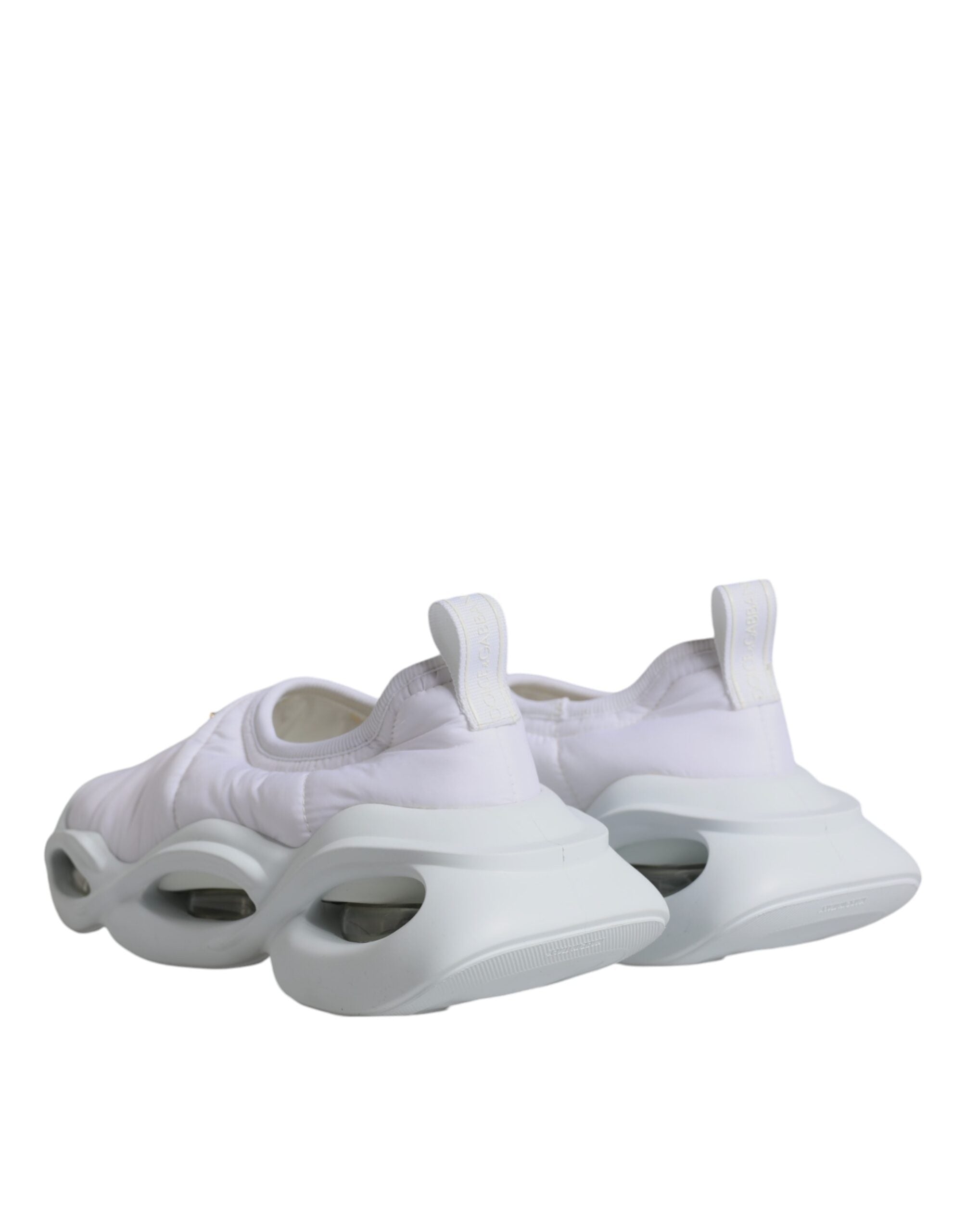 Dolce &amp; Gabbana – Weiße, gepolsterte Low-Top-Sneakers aus Stoff