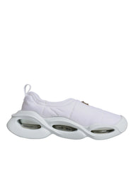 Dolce &amp; Gabbana – Weiße, gepolsterte Low-Top-Sneakers aus Stoff