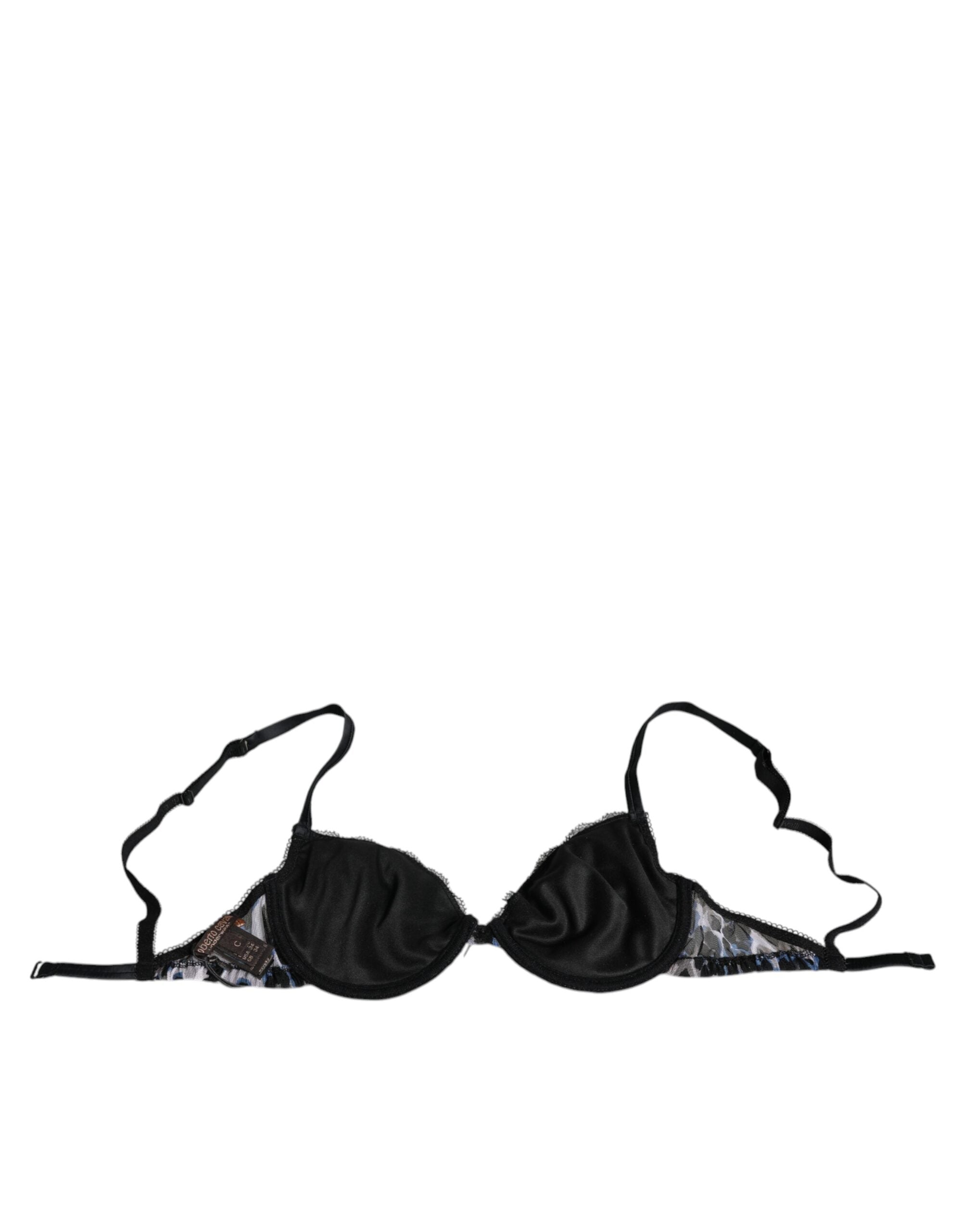 Roberto Cavalli Weißer Leopard Push-up BH Unterwäsche
