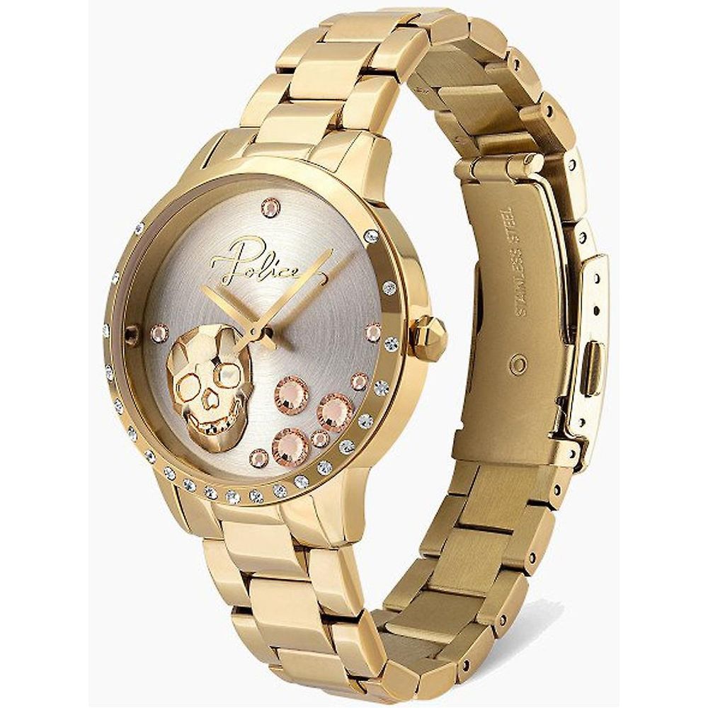 Police Gold-Edelstahl-Dresswatch