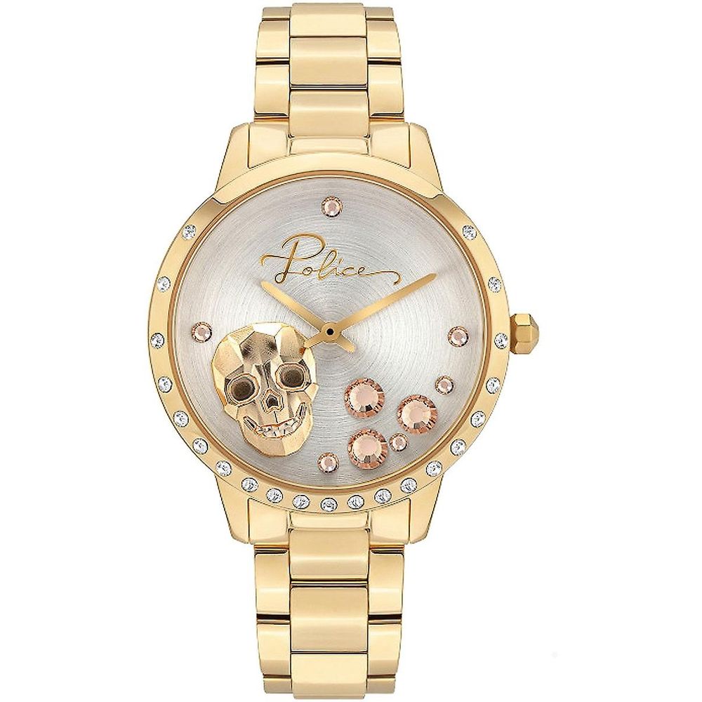 Police Gold-Edelstahl-Dresswatch