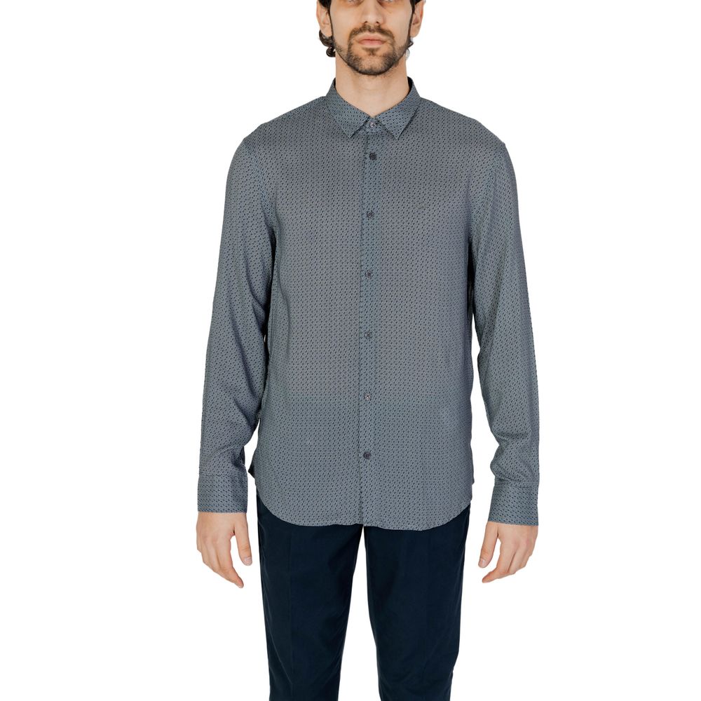 Armani Exchange Graues Viskose-Gemustertes Hemd