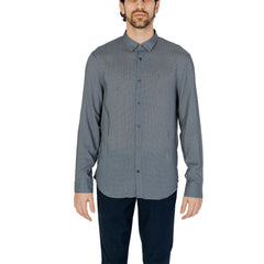 Armani Exchange Graues Viskose-Gemustertes Hemd