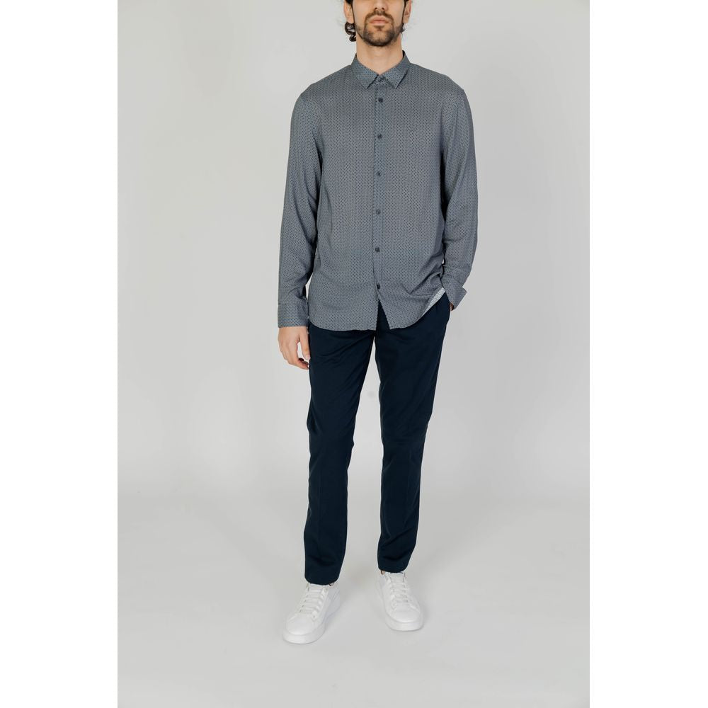 Armani Exchange Graues Viskose-Gemustertes Hemd