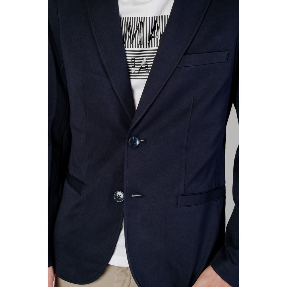 Armani Exchange blauwe viscose blazer