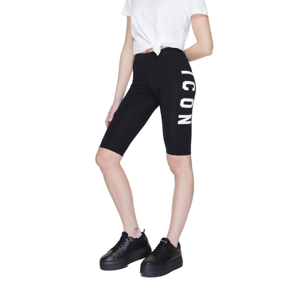 Icon Schwarze Baumwoll-Bermuda-Shorts