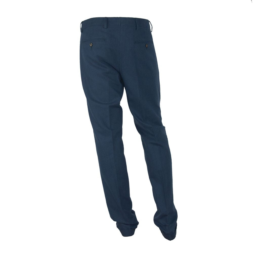 Made in Italy Blue Cotton Men Pants