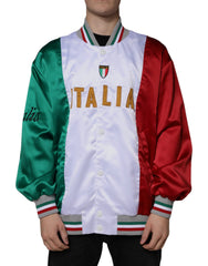Dolce &amp; Gabbana – Mehrfarbige Italia-Bomberjacke mit Knopfleiste
