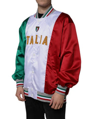 Dolce &amp; Gabbana – Mehrfarbige Italia-Bomberjacke mit Knopfleiste
