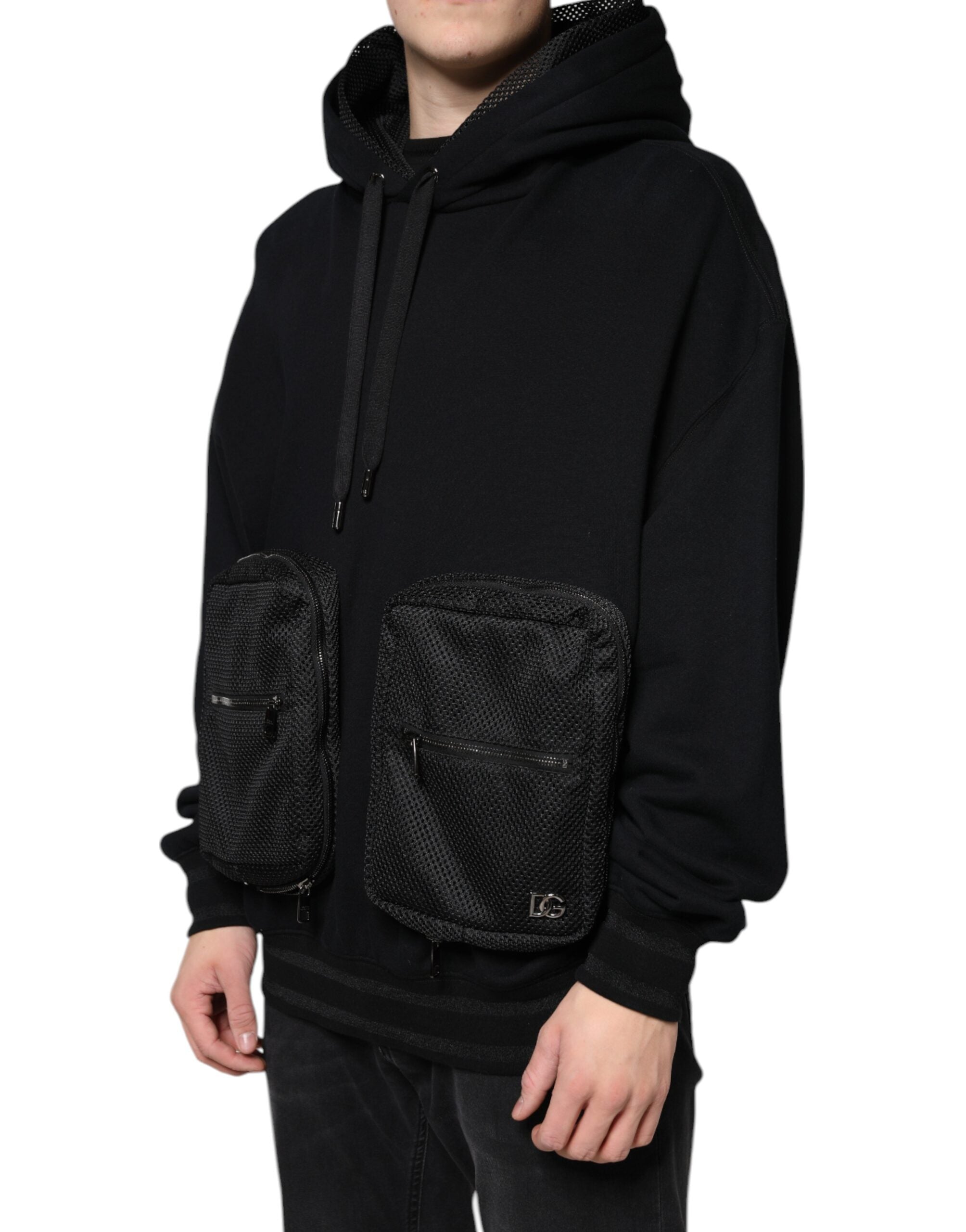 Dolce & Gabbana Zwart Hooded Pullover Mannen Sweatshirt Trui
