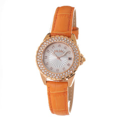 Folli Follie Armbanduhr mit orangefarbenem Lederarmband