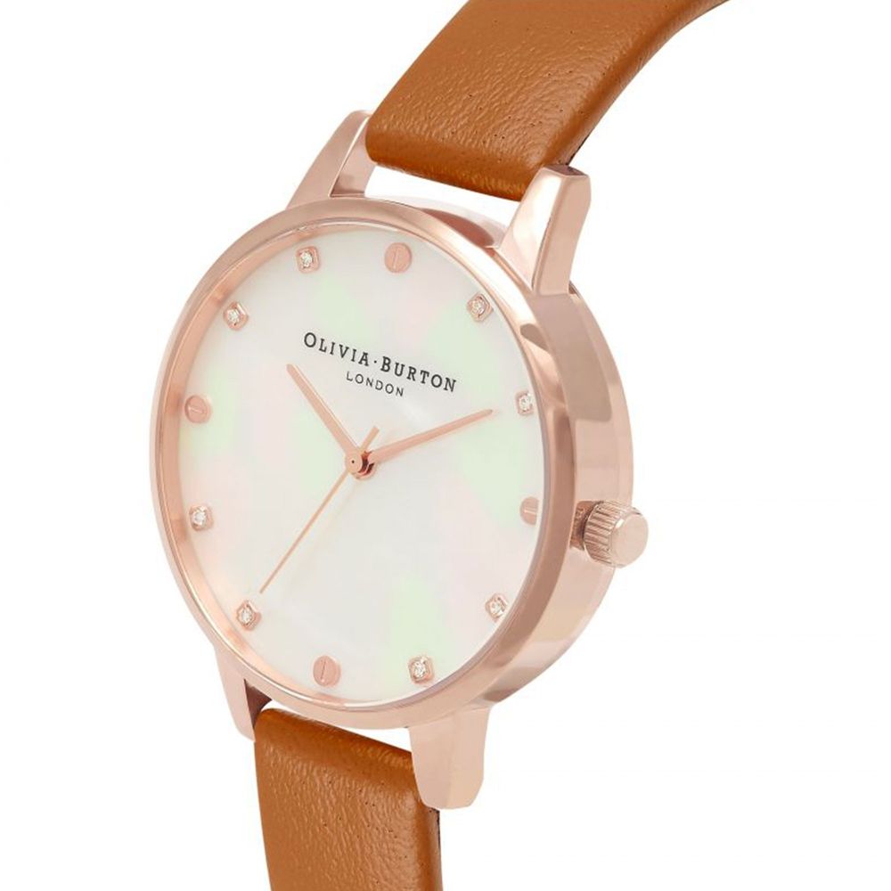 Olivia Burton Braun Künstliches Leder Armbanduhr