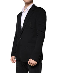 Dolce & Gabbana Zwart Wollen Enkele Rij Knopen Formele Blazer
