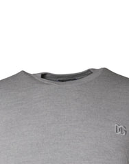 Dolce & Gabbana Hellgrauer Wollpullover mit Rundhalsausschnitt