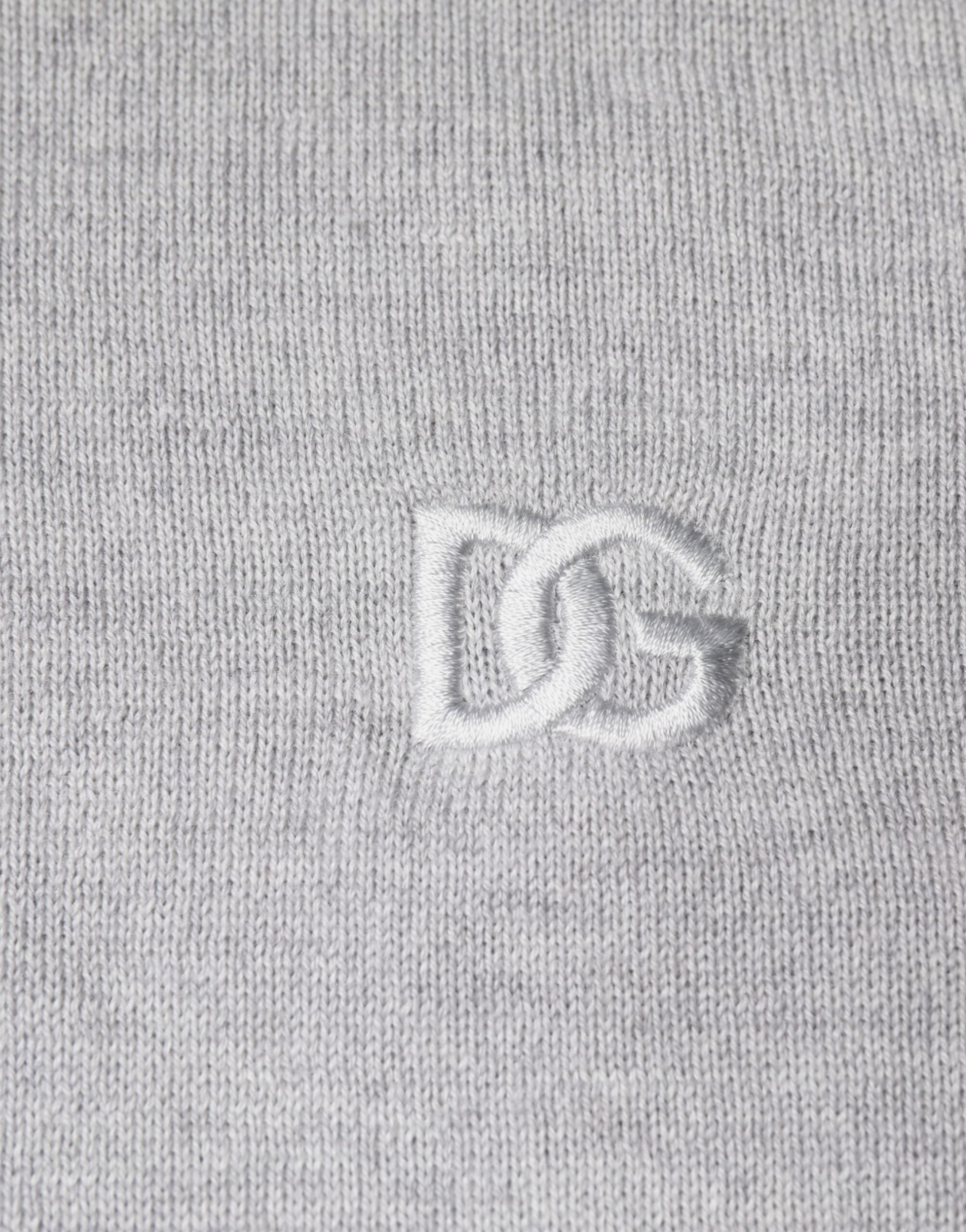 Dolce & Gabbana Hellgrauer Wollpullover mit Rundhalsausschnitt