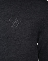 Dolce & Gabbana Dunkelgrauer Pullover aus Wolle mit Rundhalsausschnitt