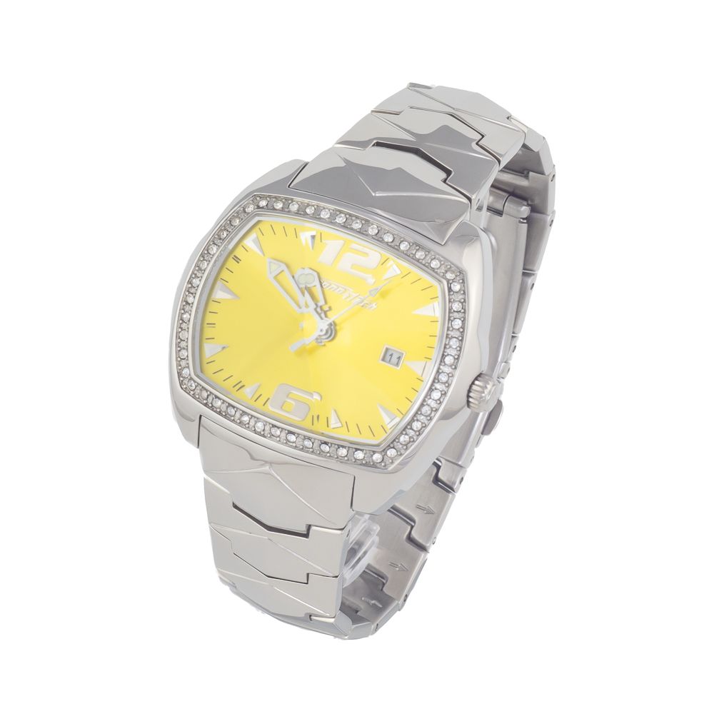 Chronotech Silberne Edelstahl-Armbanduhr