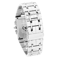 Chronotech Silberne Edelstahl-Armbanduhr