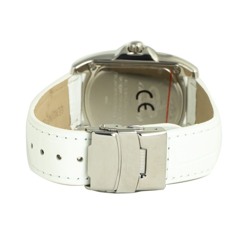 Chronotech weiße Lederarmbanduhr