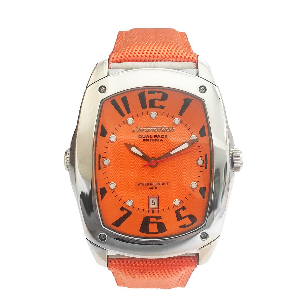 Chronotech Orange Leder Dress Watch