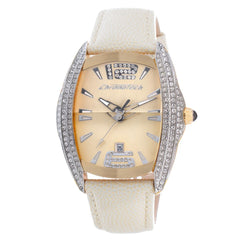 Chronotech Beige Leather Dress Watch
