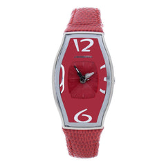 Chronotech Red Leather Dress Watch