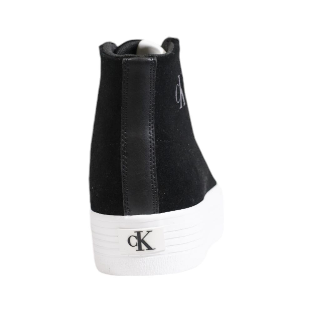 Calvin Klein Jeans Schwarze Plateau-Sneakers aus Wildleder
