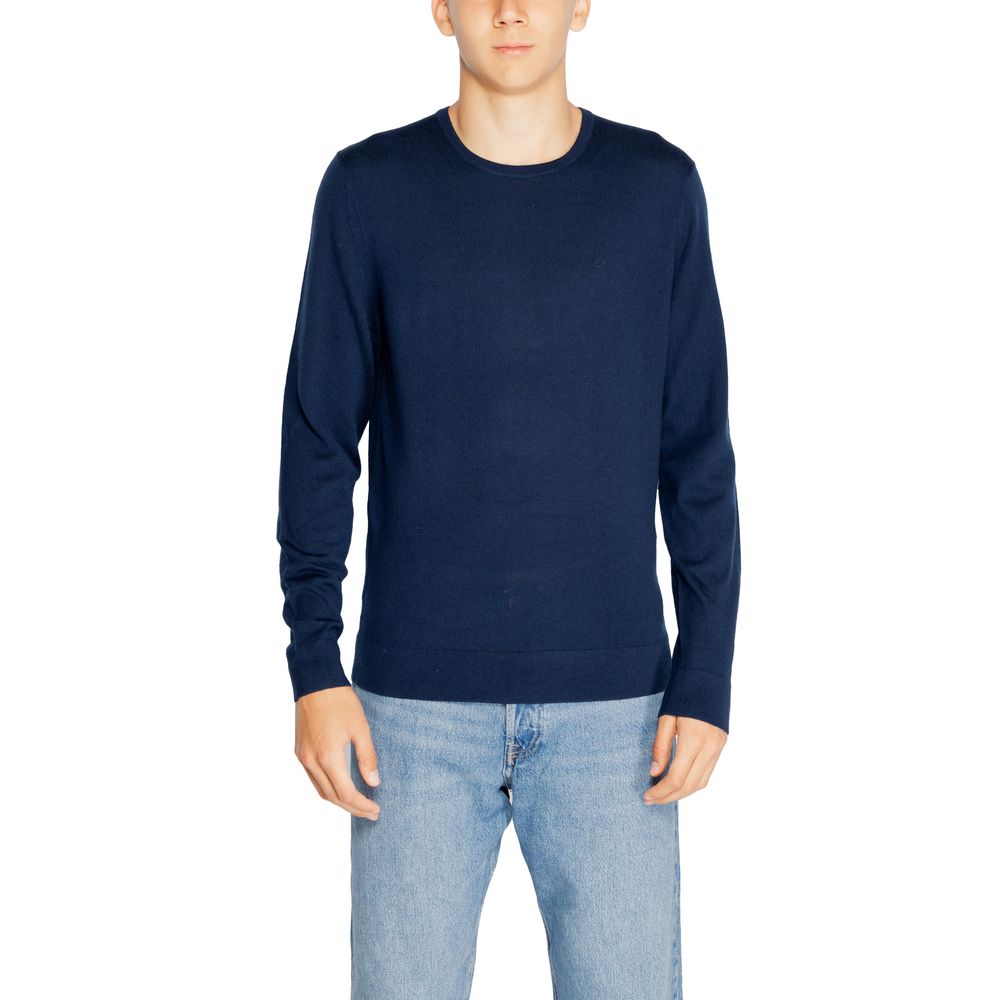 Calvin Klein Sweatshirt aus recycelter blauer Wolle