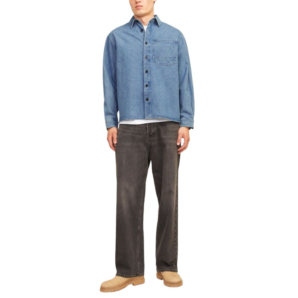 Jack Jones Lichtblauw Denim overhemd