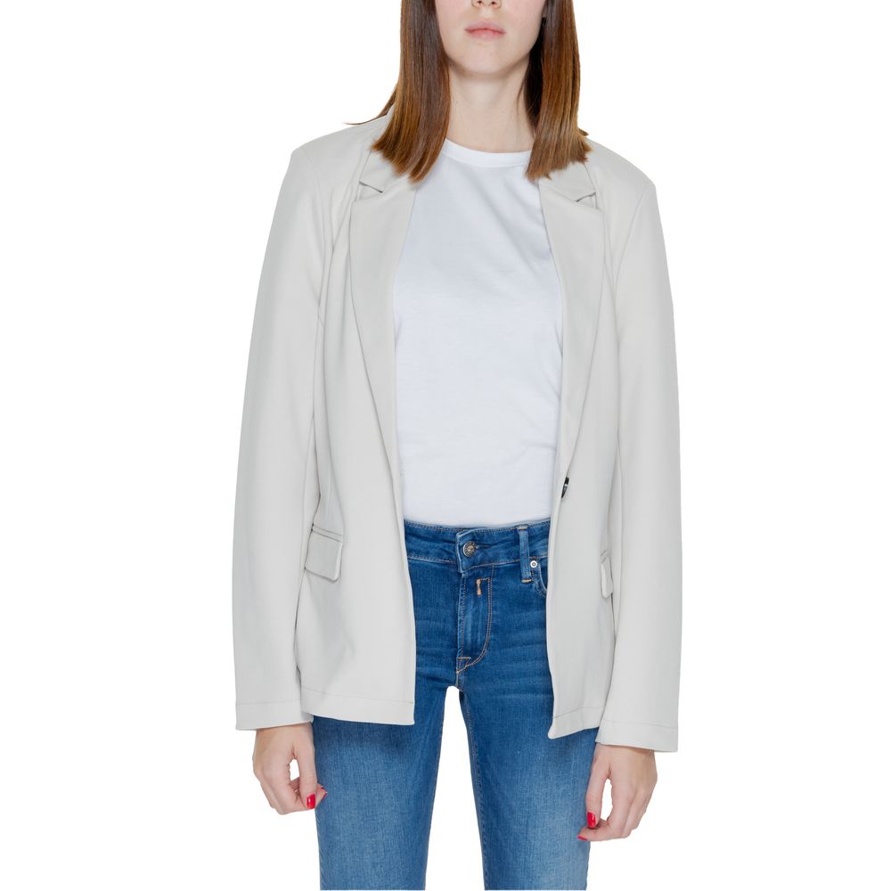 Nur beigefarbener Polyester-Blazer