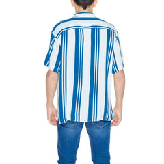 Jack Jones Blauw Viscose Shirt met Korte Mouwen