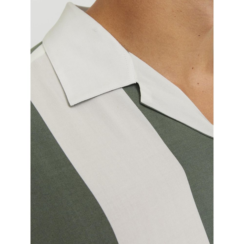 Jack Jones Groen Viscose Shirt Korte Mouwen
