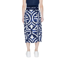 Street One Blauwe Viscose Lange Rok