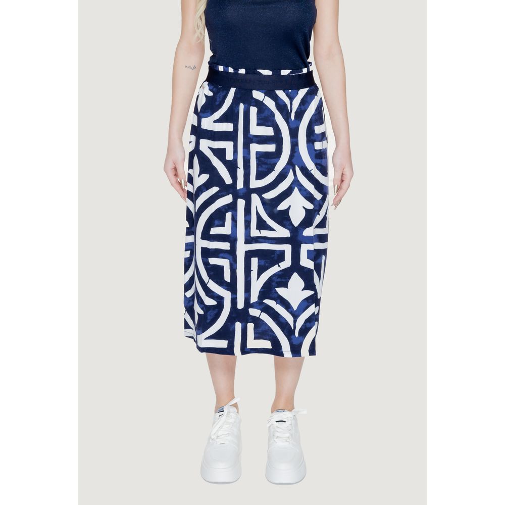Street One Blauwe Viscose Lange Rok