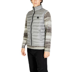 Gianni Lupo Ärmellose Jacke aus grauem Polyamid