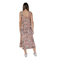 B.Young Mehrfarbiges langes Baumwollkleid