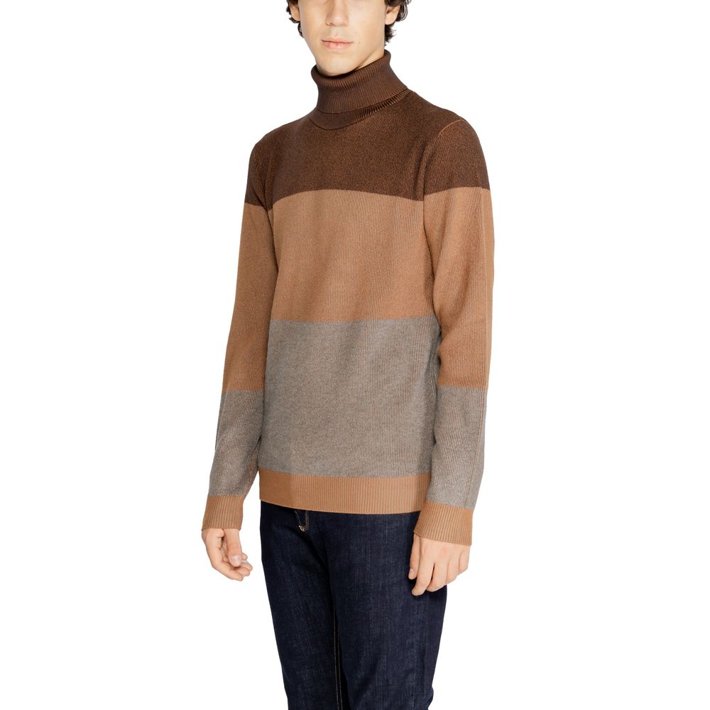 Hamaki-Ho Brauner Rollkragenpullover aus Viskose