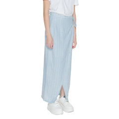 Vero Moda Blauwe Linnen Lange Rok